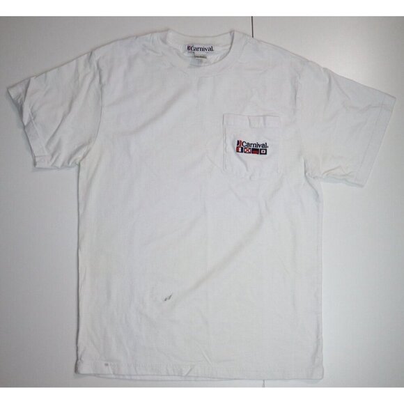 MEN'S CARNIVAL CRUISE EMBROIDERED T-SHIRT - WHITE - SHORT SLEEVE - SIZE L - Picture 2 of 6